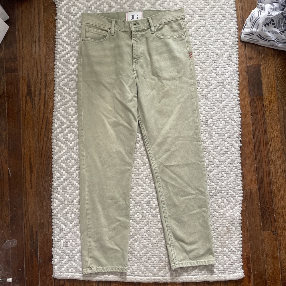 NEVER WORN. Light green/khaki colored jeans from Urban Outfitters.